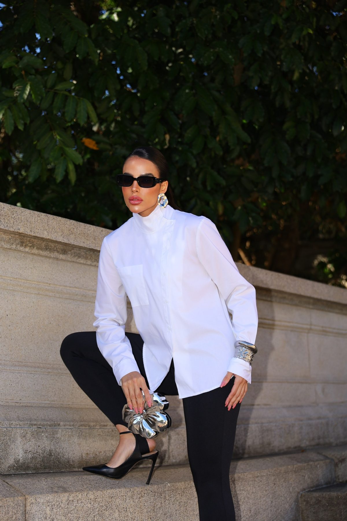 Camisa Feminina Gola Alta em Tricoline - Imagem 4